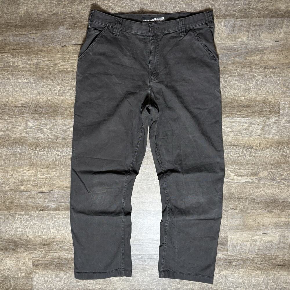 Carhartt Rugged Flex Relaxed Fit Canvas Work Pant Mens 36x32 Gray BN2291-M